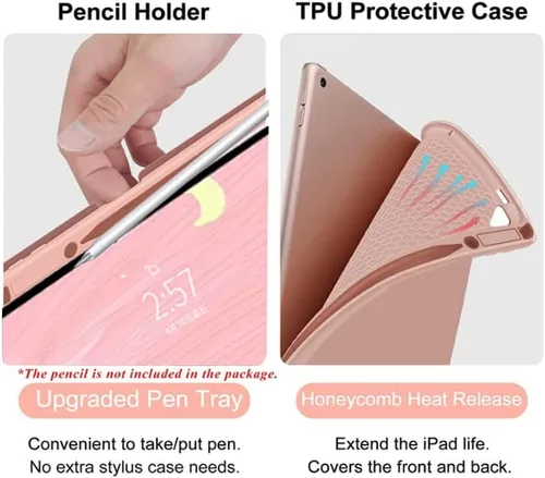 Vista 4 de Funda de teclado retroiluminada para Galaxy Tab A8 de 10.5 pulgadas modelo 2022 (SM-X200/X205/X207), cubierta delgada y ligera con teclado