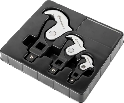 Vista 6 de Powerbuilt Juego de llaves para patas de gallo con resorte de 2 piezas, ajustable, tamaño automático, universal, autoajustable, agarre eléctrico