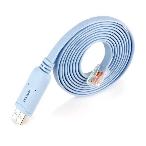 Vista 10 de Cable de consola USB, cable de consola USB a RJ45 para routers/AP de Cisco, router/switch para Windows, Mac, Linux (1.8m, azul)