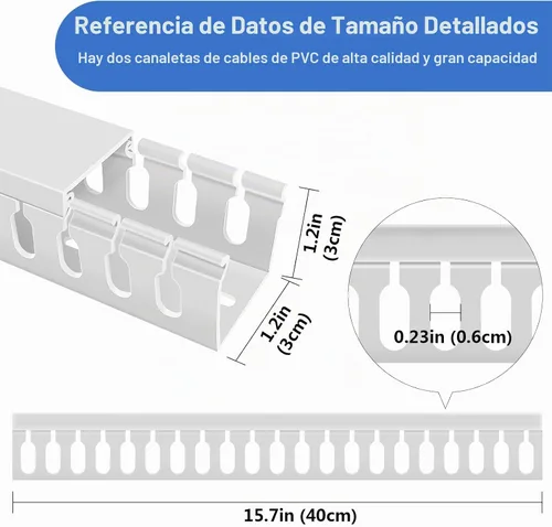 Vista 2 de Kit de canaleta de gestión de conductos de cable, 31.4 pulgadas (2 x 15.7) Gestión de rack de servidor, ocultar cables HDMI VGA de red, canal