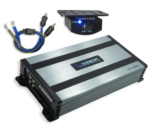 Vista 2 de Kicker DC122 - Subcaja doble de 12 pulgadas con amplificador y kit de cableado Harmony Audio 600W loaded subwoofer enclosure combo, amplifier