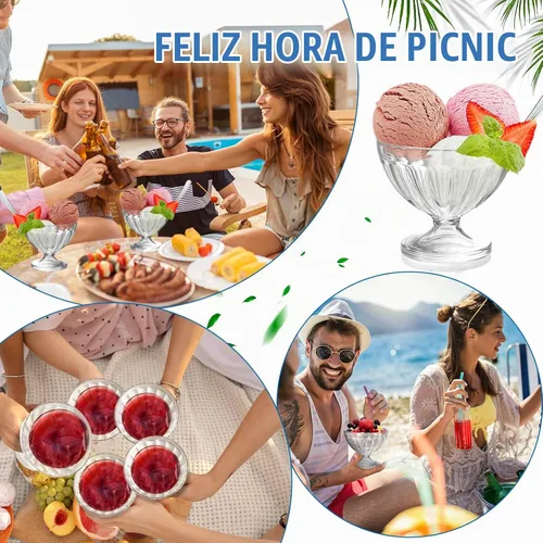 Vista 7 de Meanplan - 24 cuencos de plástico de 8 onzas para helado de postre