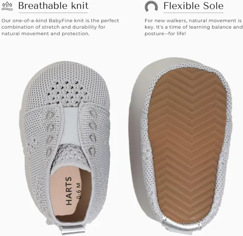 Vista 3 de HARTS Sidekick Best First Walker - Tenis lavables flexibles para mantenerse en el zapato unisex PlateadoGris