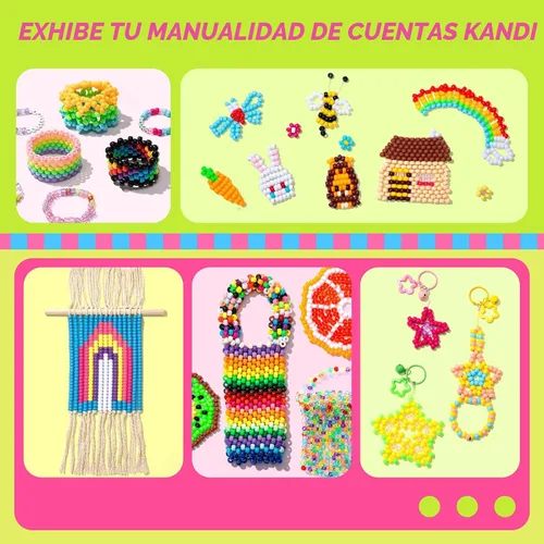Vista 11 de 3600 cuentas de poni a granel, 24 colores surtidos, cuentas de plástico arcoíris para trenzar el cabello, pulseras de amistad, manualidades
