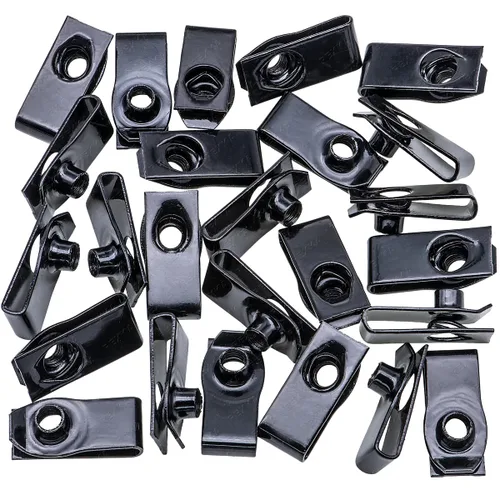 Vista 2 de Rexka 25 piezas M6-1.0 Cubierta de parachoques delantero Splash Shield Grill Extruido U Nut Compatible con camiones GM 11609385 (paquete de 2)