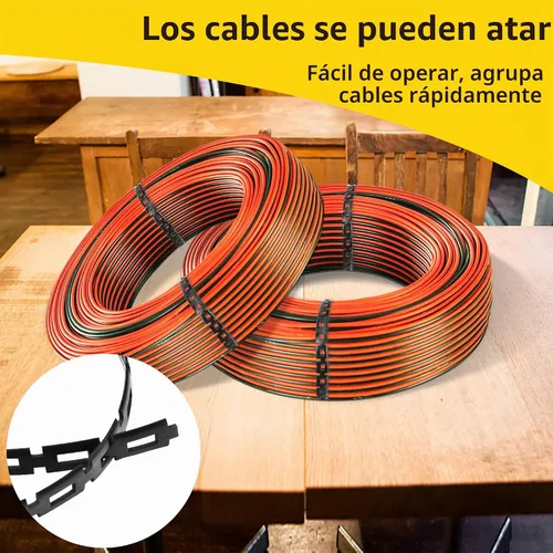 Vista 6 de CODREE 50 pies de correa de plástico con candado de cadena para árbol - Correas ajustables de soporte de árbol de 1/2 pulgada de ancho para estacar