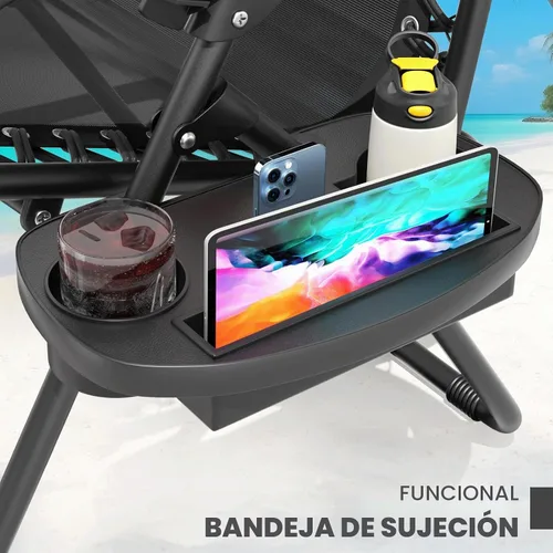 Vista 8 de Magshion Zero Gravity - Silla de camping reclinable, color negro