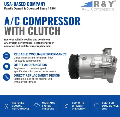 Vista 2 de RYC Compresor de aire acondicionado automotriz IG565