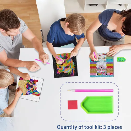 Vista 4 de UiSdfuy Kits de arte de diamantes para niños, artes y manualidades de 8, 9, 10, 11 y 12 años, arte de diamantes para niños, arte de gemas paquete