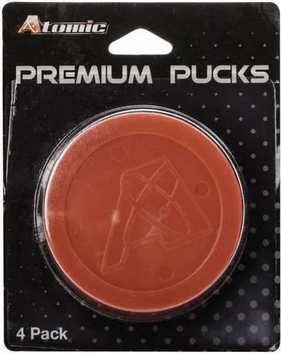 Vista 3 de Atomic Pucks de hockey de aire prémium (paquete de 4) – Pucks rojos pesados de 3-1/4 pulgadas para hockey aéreo y mesas de hockey de empuje