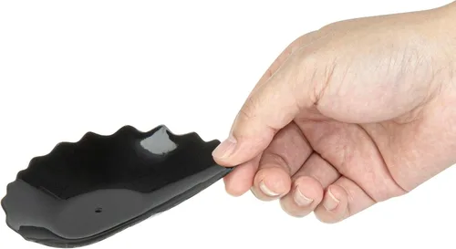 Vista 7 de Restaurantware Mini platos de plástico de 3.3 x 3.3 pulgadas, 100 platos desechables – Platos de degustación de plástico negro en forma de concha