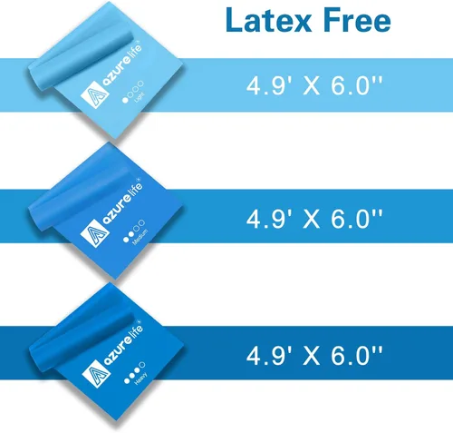 Vista 3 de A AZURELIFE - Bandas de resistencia profesionales largas sin látex, bandas elásticas para terapia física, yoga, pilates, rehabilitación