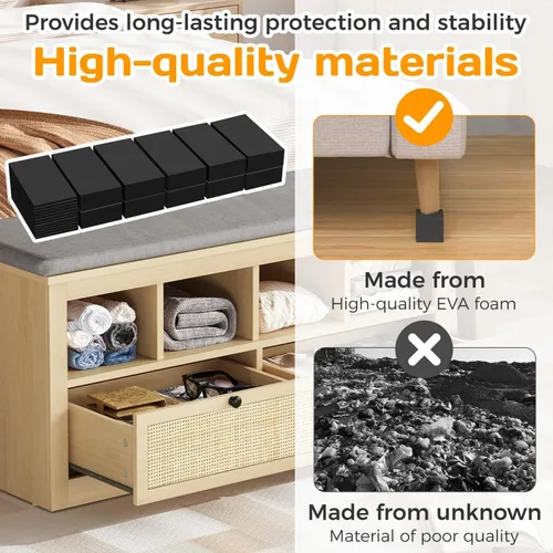 Vista 5 de Protectores de pared para cabecero de espuma EVA, 20 unidades, color negro