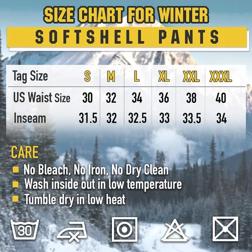 Vista 6 de M-Tac Pantalones tácticos de invierno para hombre Softshell con forro polar aislante
