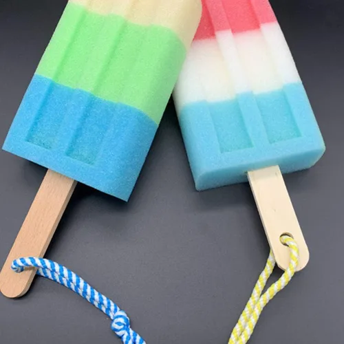 Vista 8 de Esponja de baño, 4 piezas de helado para ducha, cuerpo esponjoso, esponja para niñas (color aleatorio)