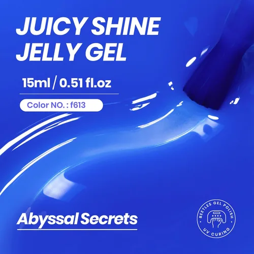 Vista 2 de Beetles - Esmalte de uñas de gel azul, 0.5 onzas líquidas, esmalte de gel azul profundo, efecto translúcido, esmalte de uñas neutro que se absorbe