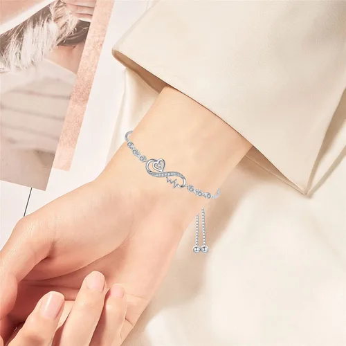 Vista 4 de Infinity Love Bracelets for Women Girls Birthday Valentines Day Jewelry Gifts for Her Girlfriend Wife Mom from Daughter Son