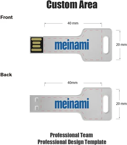 Vista 2 de Memoria de metal personalizada con forma de llave USB, memoria de metal personalizada, paquete de 25