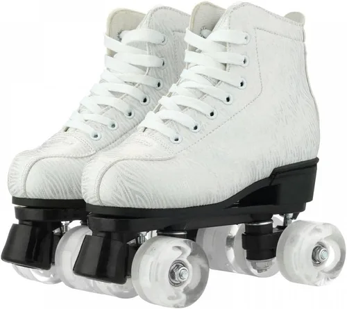 Vista 5 de MilkyWay Patines unisex de doble fila, cuatro ruedas, patines altos, patrón de rayos, para principiantes, mujeres, hombres, niños y niñas