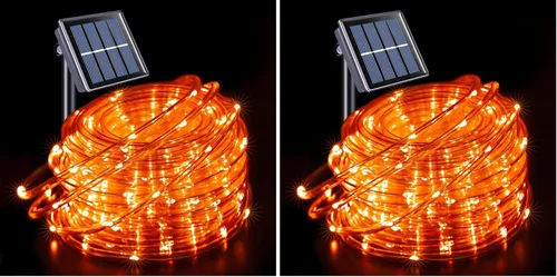 Vista 33 de JMEXSUSS 2 * 200 luces LED rosas solares tipo cuerda, 66 pies IP65 impermeables, luces solares de cadena para exteriores, 8 modos de luces navideñas