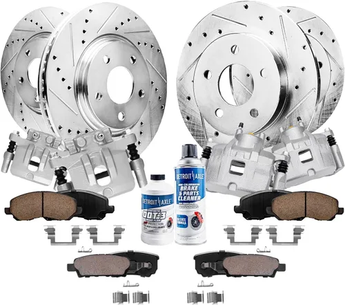 Vista 119 de Detroit Axle - Rotores de freno para Ford 2013-2019 Explorer Taurus Flex Lincoln MKT MKS, rotores de freno de disco ranurados perforados de repuesto
