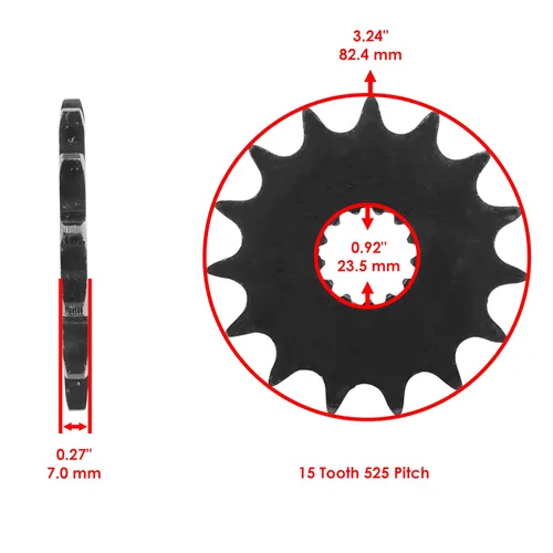 Vista 3 de Caltric Kit de cadena de transmisión y piñón de junta tórica negra compatible con Suzuki DL650 DL650A DL650Se 2004-2016