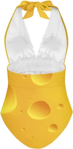 Vista 2 de Cumagical Traje de baño de talla grande para mujer, traje de baño sexy de una pieza para mujer, sexo travieso con cuello en V