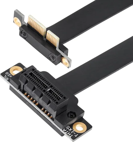 Vista 10 de SinLoon Cable de extensión PCIE 3.0, cable de extensión 36PIN 1X, tarjeta de extensión PCI Express 1X, para chasis 1U, 2U (3.9 in, negro)