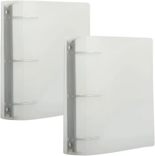 Vista 66 de JAM PAPER Carpeta de plástico de 1 pulgada, carpeta blanca de 3 anillas, se vende individualmente Blanco