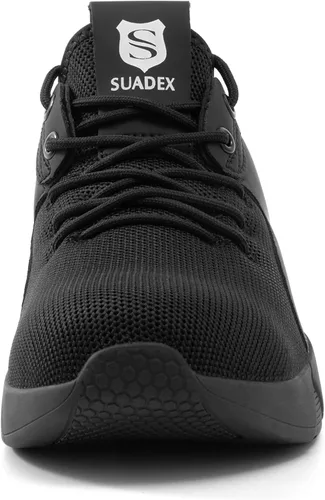 Vista 7 de SUADEX - Zapatos de trabajo indestructibles con punta de acero para hombres y mujeres, ligeros, a prueba de punciones, ventilados