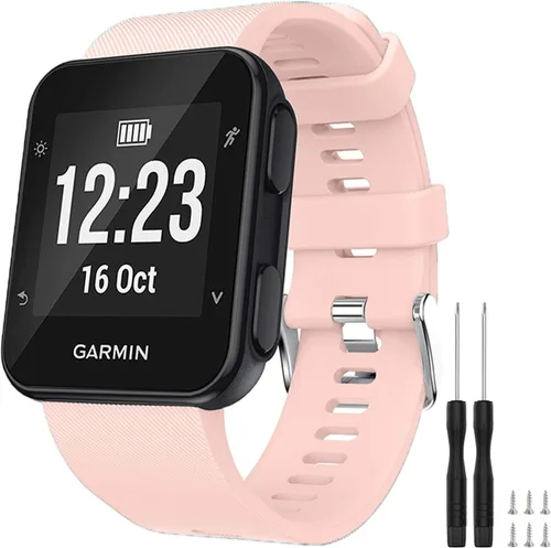 Vista 28 de GVFM banda compatible con Garmin Forerunner 35, silicona suave correa de repuesto para reloj inteligente Garmin Forerunner 35, se ajusta a muñeca