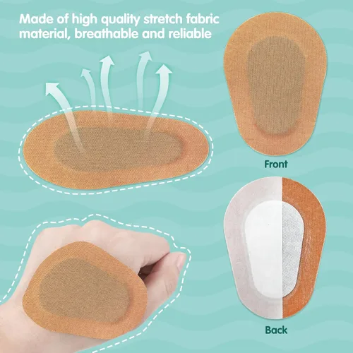 Vista 3 de 40 parches adhesivos beige para los ojos para adultos, vendajes de tela no tejida para los ojos, almohadillas cómodas y transpirables para niños