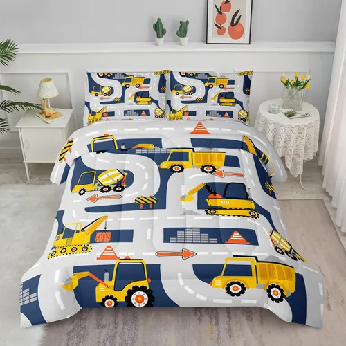 Vista 13 de Juego de edredón para niños Axolotl, tamaño individual, juego de ropa de cama con diseño de autos de carreras para niños, niñas, adolescentes