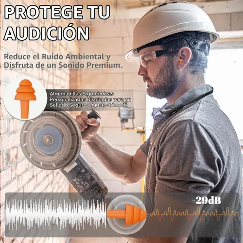 Vista 2 de Auriculares Bluetooth con reducción de ruido de 29 dB para el trabajo, auriculares inalámbricos con banda para el cuello con batería de 30 horas