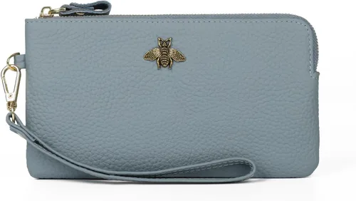 Vista 9 de imeetu Bolso de mano con asa para muñeca de cuero para mujeres, monedero para celular con correa para la muñeca A-manzana verde
