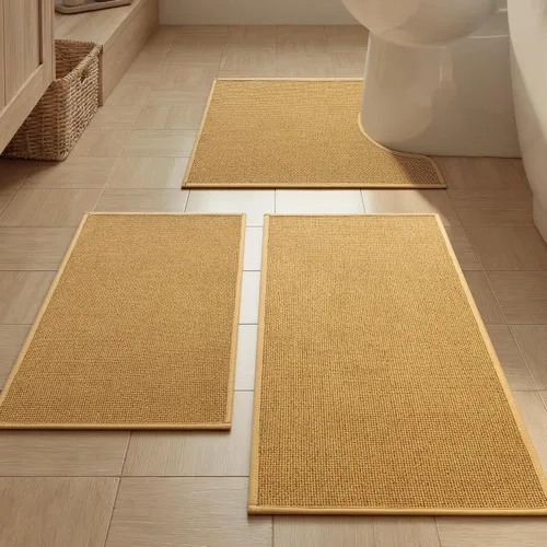 Vista 29 de YIHOUSE Tapete de baño antideslizante, absorbente, de secado rápido, para el suelo del baño, delgado, para debajo de la puerta, lavable de pelo bajo