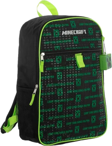 Vista 6 de BIOWORLD Minecraft Creeper - Mochila infantil de 5 piezas, color verde, talla única
