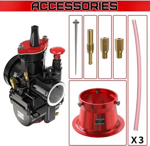 Vista 6 de 1PZ PW0-K21 PWK - Carburador de 1.82 pulgadas para reemplazo de carburador, rendimiento universal para motocicletas Pit Dirt Bike Off Road ATV Quad