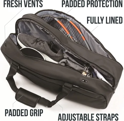 Vista 4 de Athletico Bolsa de Tenis y Raquetbol - Bolsas de Tenis para Mujeres y Hombres para Sostener Raqueta de Tenis, Raqueta de Raquetbol, Paletas