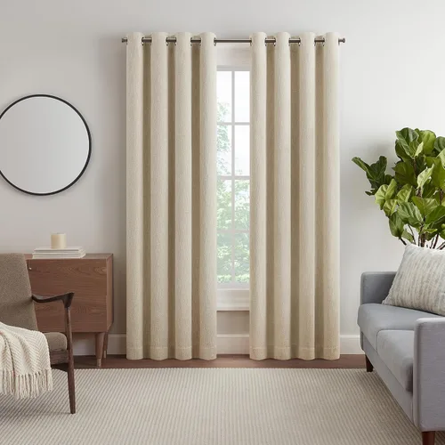 Vista 13 de Eclipse Décor Quinn - Cortina opaca 100 % sólida, con textura, absolutamente cero para privacidad, perfecta como cortinas de sala de estar