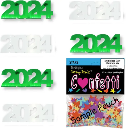 Vista 28 de Confetti Year 2024 Negro, Azul Royal Combo - 2 bolsas de media onza (1 oz)