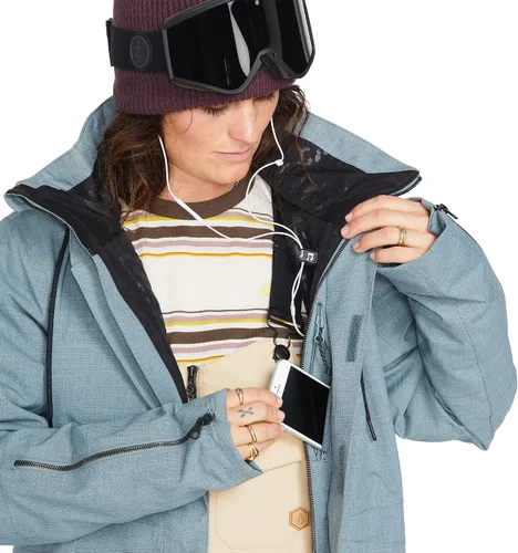 Vista 10 de Volcom Sherwin - Chaqueta de invierno con capucha aislada para snowboard y esquí para mujer