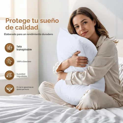Vista 5 de Utopia Bedding Paquete de 4 protectores de almohada con cremallera tamaño estándar, fundas de almohada de tela de microfibra cepillada suave Blanco