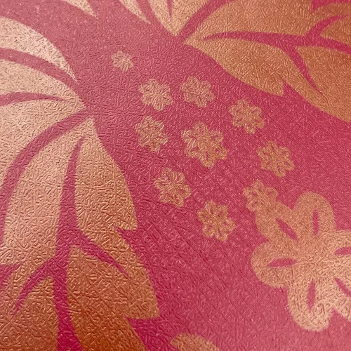Vista 10 de Yifely Papel autoadhesivo 17.7x118.1 in de los muebles del PVC del trazador de líneas del cajón del estante del damasco dorado rojo