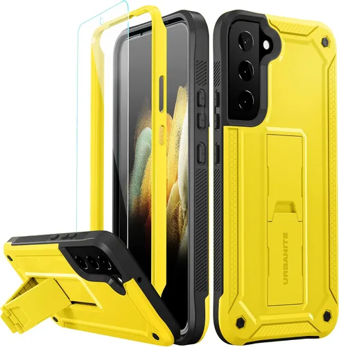 Vista 8 de URBANITE Funda protectora resistente a prueba de golpes para Samsung Galaxy S21 FE 5G, de grado militar, con protector de pantalla y soporte