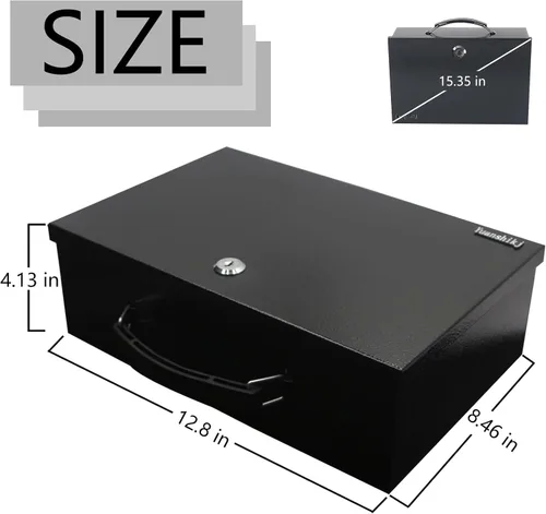 Vista 5 de Yuanshikj Caja Fuerte Ignífuga con Cerradura para Documentos, Cerradura de Acero de Seguridad con Asa de Transporte, para Artículos Personales