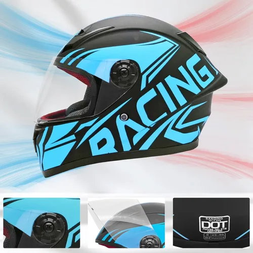 Vista 5 de SanQing - Casco de motocicleta de cara completa para niños, motocross, bicicleta de tierra, ATV, BMX, kart, todoterreno, para 4 ruedas, niño, niña