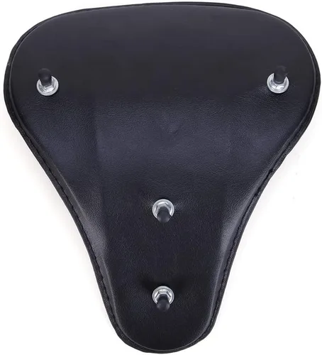 Vista 4 de Cojín de asiento de piel. Asiento con soporte de resortes para el chofer para Harley Davidson Sportster Softail Fatboy, Negro suave