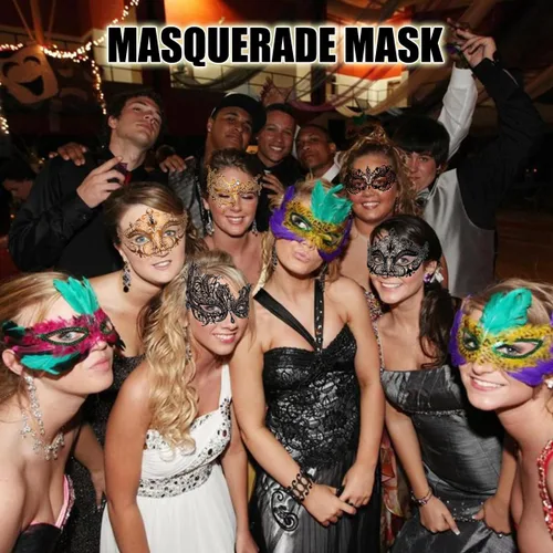 Vista 7 de Máscara de mascarada para mujer, fiesta de metal veneciano para carnaval, Halloween, disfraz de cosplay
