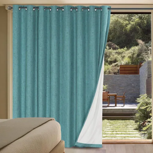 Vista 100 de H.VERSAILTEX Cortinas 100% opacas con aislamiento térmico, texturizadas, de lino, con bloqueo completo de calor y luz, para sala de estar y Negro